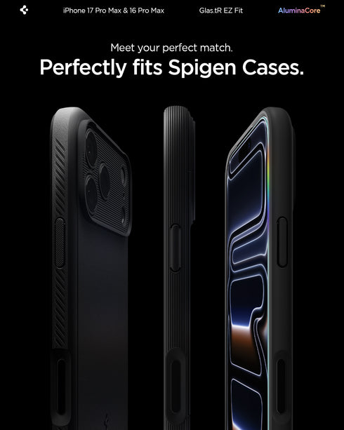 Spigen Película para iPhone 17 Pro Max – GLAS.tR EZ Fit (2 Unidades)
